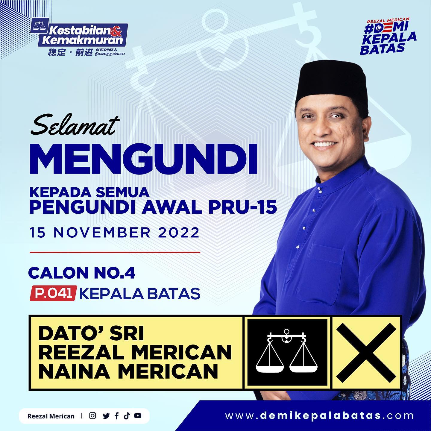 pengundi awal PRU-15 Reezal Merican